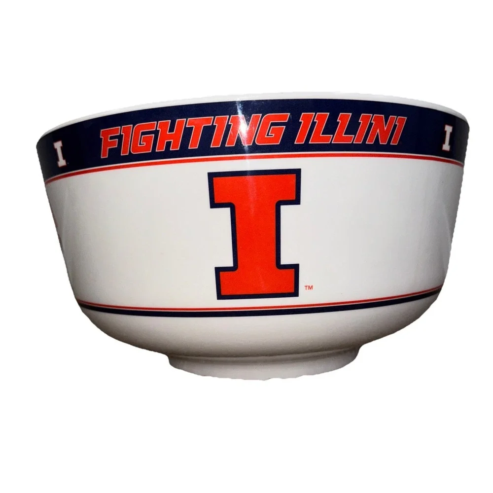 HUGE University Of Illinois Illini Large Serving Bowl Big Sport Party NCAA Split